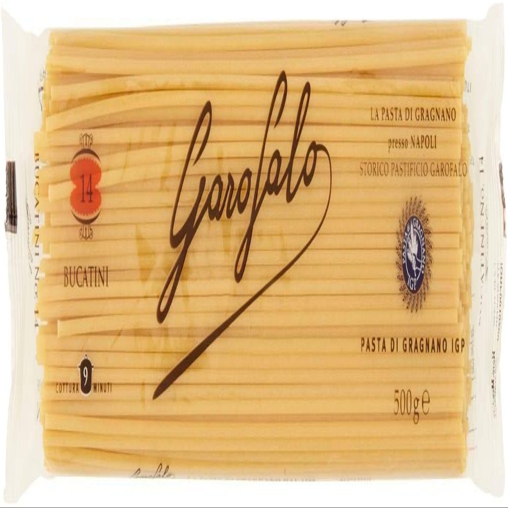 10x Garofalo Pasta di Gragnano IGP Bucatini N 14 durum Wheat Semolina Pasta Long Pasta 100% Neapolitan Pasta Pack of 500g
