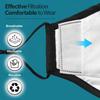 Face Mask with Filter x3 GENERISE Reusable Face Mask with Filter - Breathable, Washable & Adjustable Face Mask - Unisex (Black) view 4