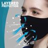 Face Mask with Filter x4 GENERISE Reusable Face Mask with Filter - Breathable, Washable & Adjustable Face Mask - PLUS x20 PM2.5 Filters- Unisex (Black) view 2