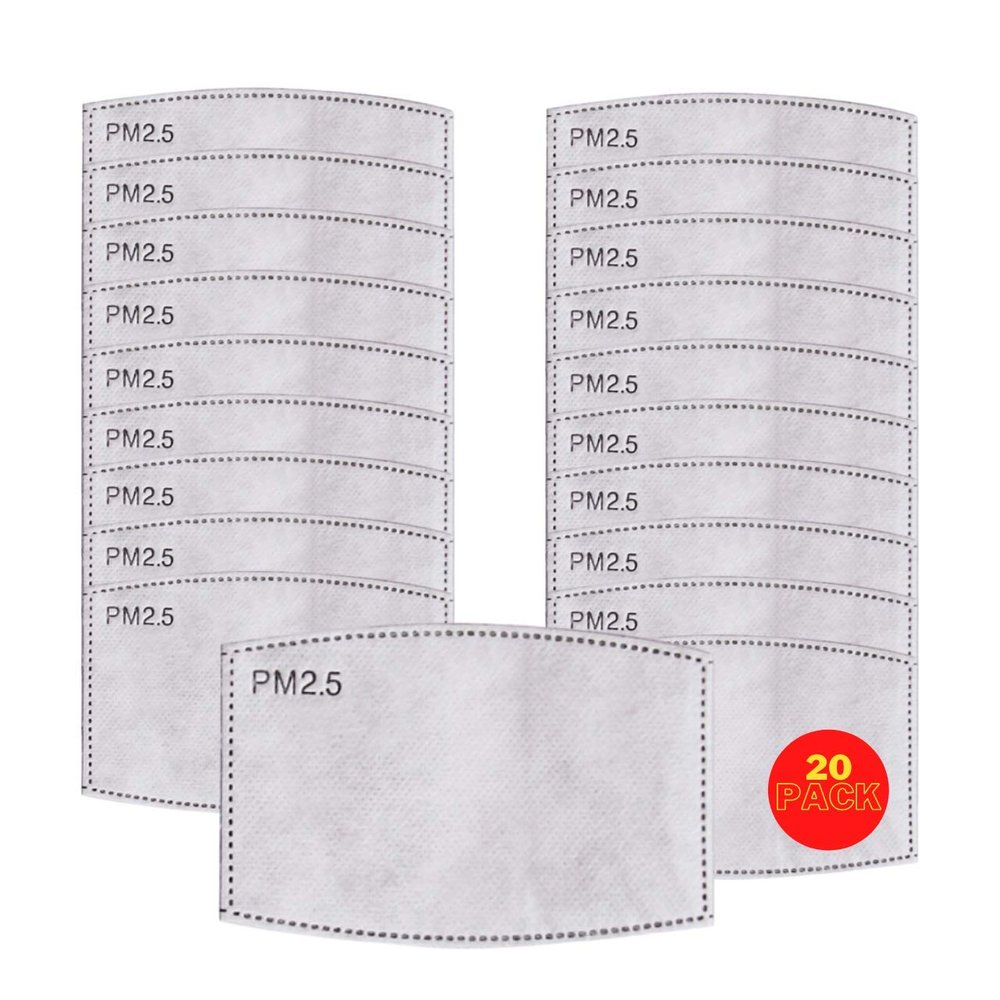 Face Mask Filter x20 GENERISE Filters for Face Masks UK Stock - Replaceable Carbon Activated Face Mask Filters