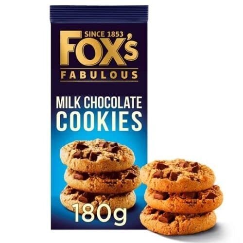 Fox's Chunkie Milk Chocolate Cookie, 180g - Pack of 8