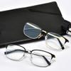 CAOXN Alloy Anti Blue Light Blocking Reading Glasses Mens Anti Radiation Screen Presbyopia Hyperopia Optical Eyewear with Diopters 1.00 To 3.00,Silver, 1.50 view 2