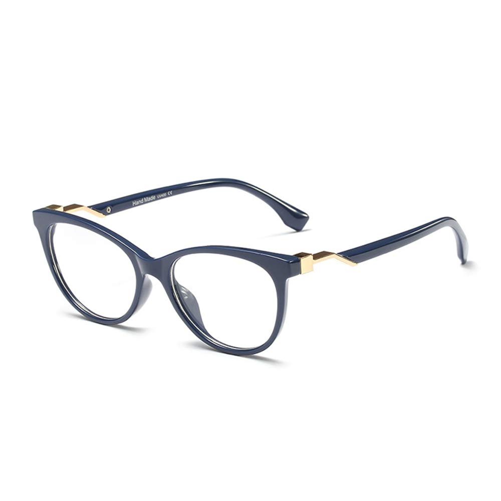 2020 Progressive Multi-Focus Anti-Blue Reading Glasses for Women, Fashion Trend Oversized Frame, Reinforced Hinge Presbyopic Glasses,Blue,+1.0