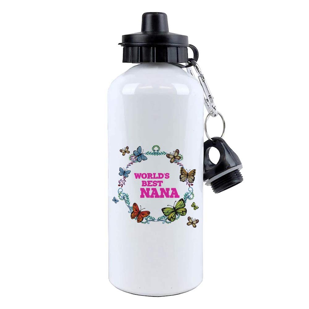 World's Best Nana Funny Gift for Nana/Nanna - Mothers Day Birthday/Christmas Stocking Filler Present Gift 500 ml Sports Water Bottle.