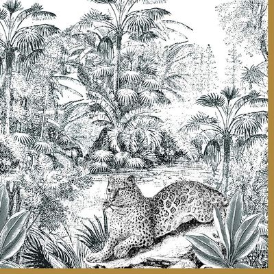 20 Napkins Jungle in Retro Look Leopard Animals Table Decoration 33 x 33 cm