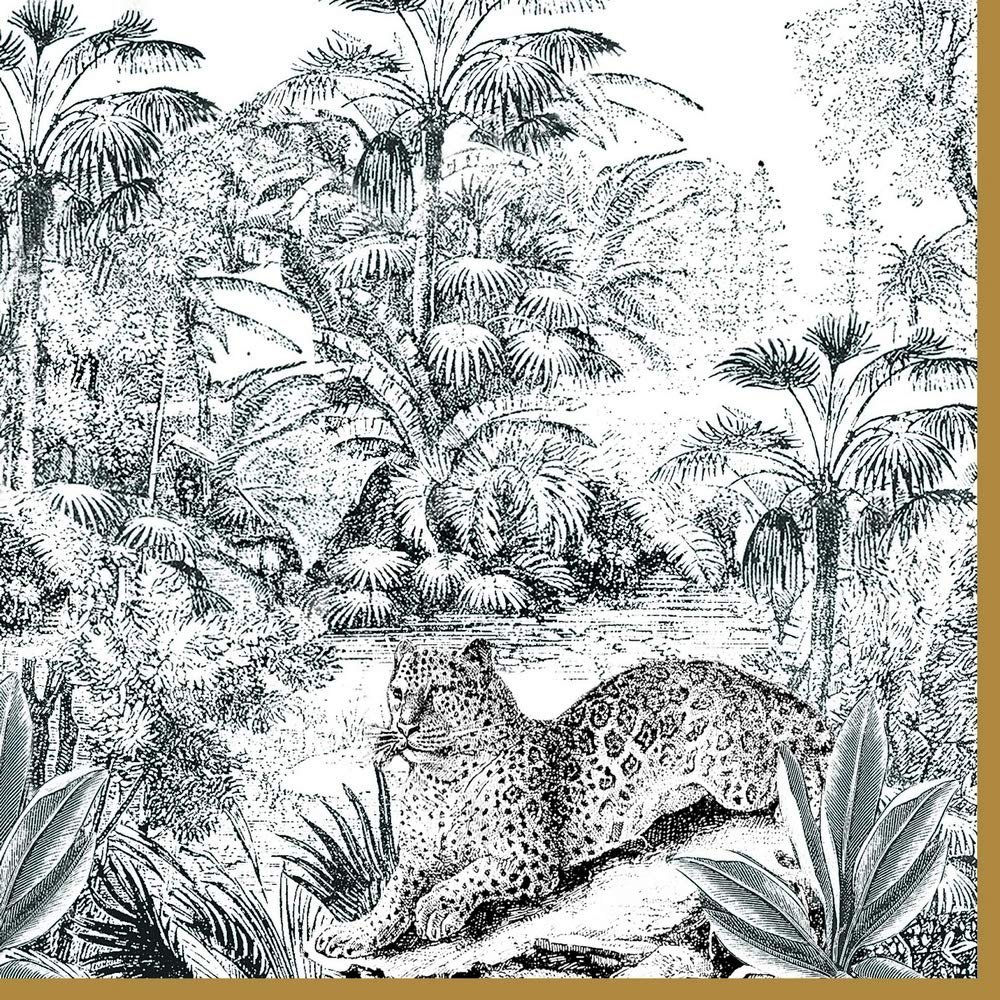 20 Napkins Jungle in Retro Look Leopard Animals Table Decoration 33 x 33 cm