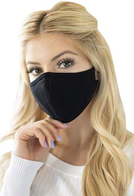 OgLuxe Womens 100% Cotton Washable Outdoor Face Protector Two Layers Mouth Cover Floral With Ear Loops (TwoLayer Black)