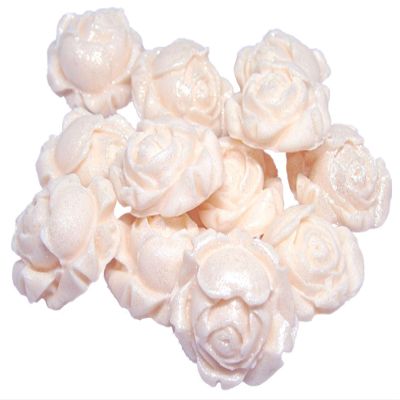 12 Rose Buds Flower Cupcake Cake Topper Decorations (Ivory)