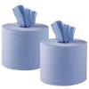 Big 150m Blue Roll Centrefeed Flat Sheet 2-Ply Wipe Towel Tissue (Two 150m Rolls) view 1