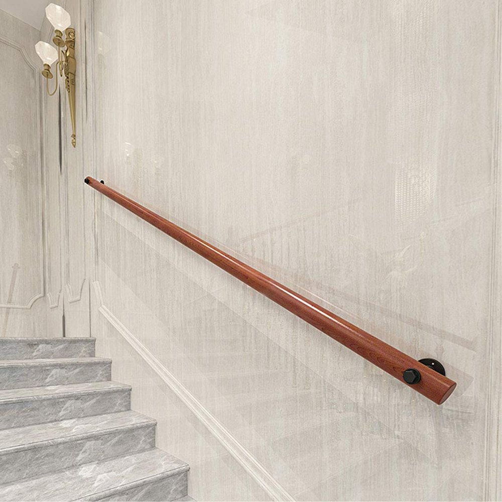MYAOU Hand Rails for Indoor Stairs, Beech Wooden Handrail Wall Mounted Safety Support Poles with Installation Kit for Elderly, 50-300cm