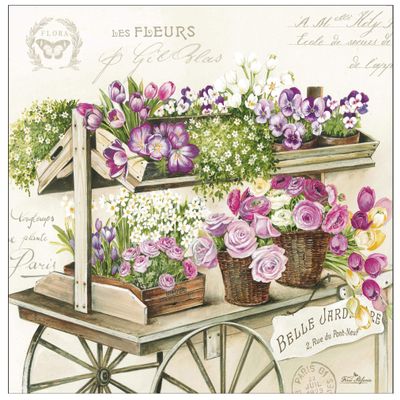 20 Napkins Flower Sale, Spring, Summer, Vintage, Table Decoration, 33 x 33 cm