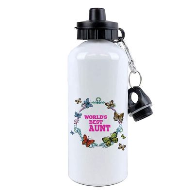 World's Best Aunt/Auntie Funny Gift for Mothers Day Birthday/Christmas Stocking Filler Gift 500 ml Sports Water Bottle.