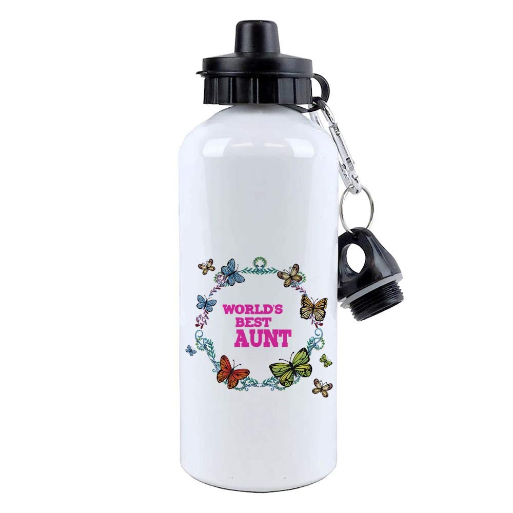 World's Best Aunt/Auntie Funny Gift for Mothers Day Birthday/Christmas Stocking Filler Gift 500 ml Sports Water Bottle.