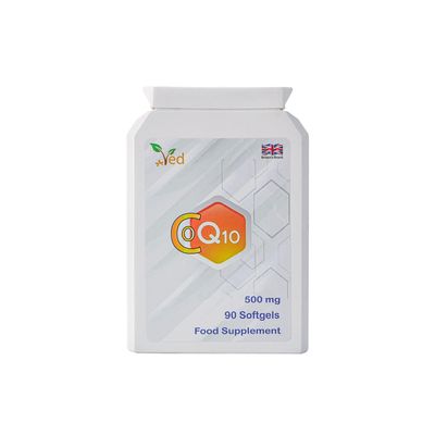 VED Co Enzyme Q10 | Support Healthy Heart and Muscles | Promote Cellular Energy | Naturally Fermented Ubiquinone| 500mg (270 Softgel)