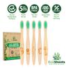 EcoShoots Kids Bamboo Toothbrushes with Super Soft Bristles | Pack of 5 Kids Toothbrushes | Eco-Friendly Natural Wooden Childrens Toothbrush | Organic Biodegradable Handle | BPA Free Kids Toothbrush view 4