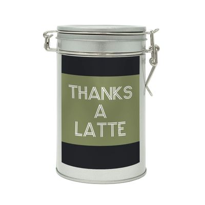 Sistir, Thanks A Latte Coffee Gift in A Tin. Novelty Thank You Gift for Coffee Lover. 100% Arabica Grounds, Roasted and Packed in The UK. 150g