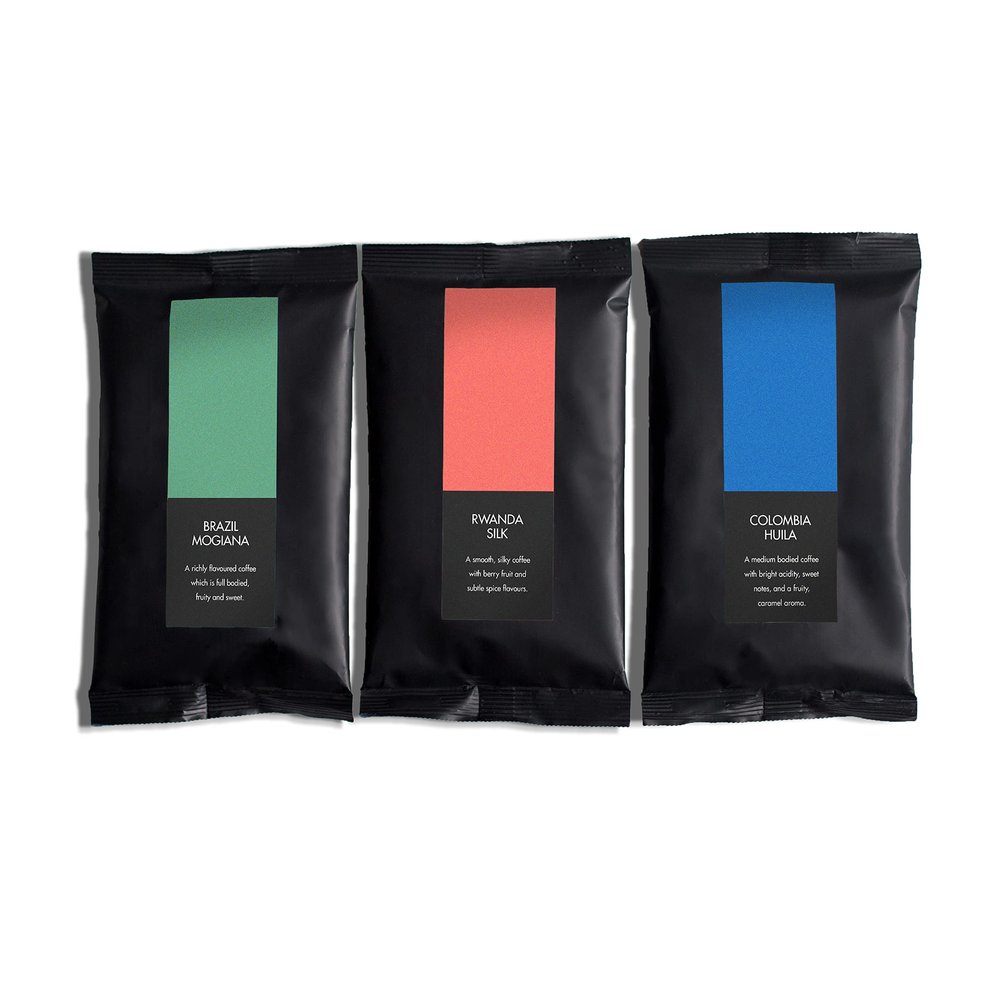 Sistir, Coffee Taster Gift Pack. Perfect for Coffee Lovers. 100% Arabica Grounds, Roasted and Packed in The UK. 3 x 95g