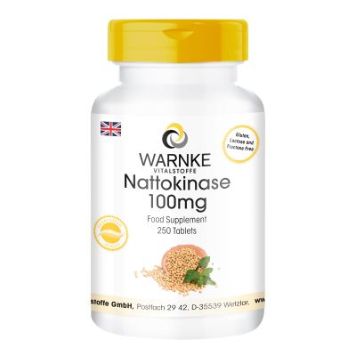 Nattokinase 100mg - 2000 FU - Highly dosed - Vegan - 250 Tablets | Warnke Vitalstoffe - German Pharmacy Quality