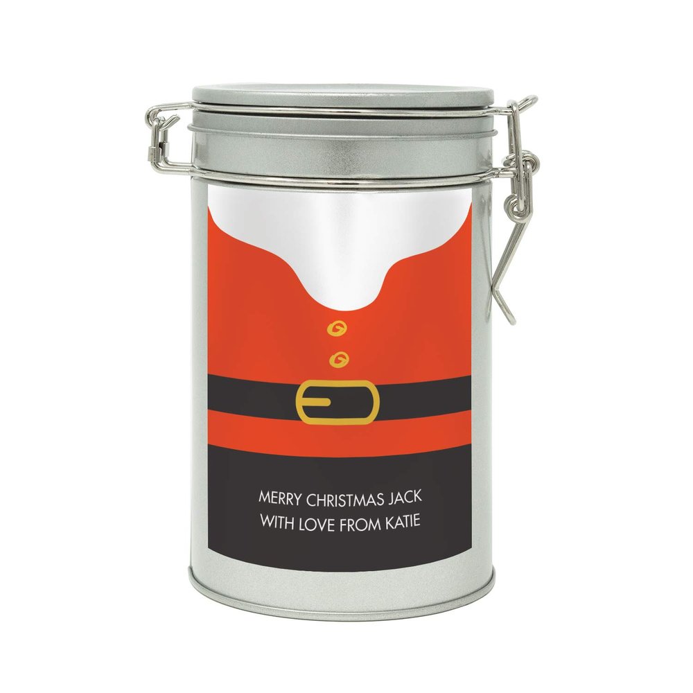 Sistir, Christmas Coffee Personalised Gift in A Tin. Ideal Secret Santa Gift for Coffee Lover. Choice of 4 Festive Labels. 100% Arabica Grounds, Roasted and Packed in The UK. 150g