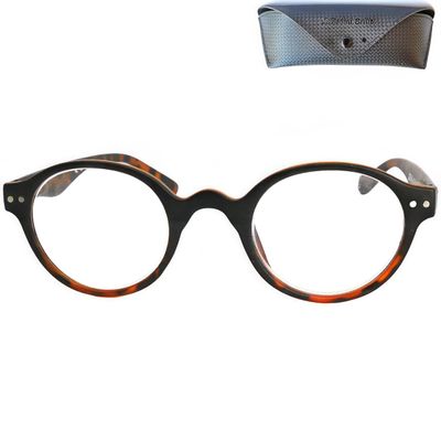 Mini Brille - Professor Style Gaming Glasses with Blue Light Blocking and NO Magnification, FREE Case, Plastic Frame (Tortoiseshell brown), Glasses Women and Men with Anti Blue Light Filter