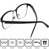 Mini Brille - Vintage Metal Reading Glasses with large Lenses, Including FREE Case, Stainless Steel Frame (Black) and Plastic Temples, Women and Men Reading Glasses +2.00 Magnification view 4