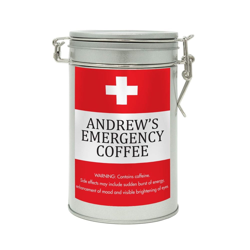 Sistir, Emergency Personalised Coffee Gift in A Tin. 100% Arabica Grounds, Roasted and Packed in The UK. 150g
