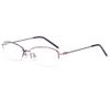 Anti Blue Ray Reading Glasses Woman, Fashion Half Frame Ultra Light Reading Glasses Elegant HD Lenses Presbyopic Glasses,Purple,+1.5 view 1
