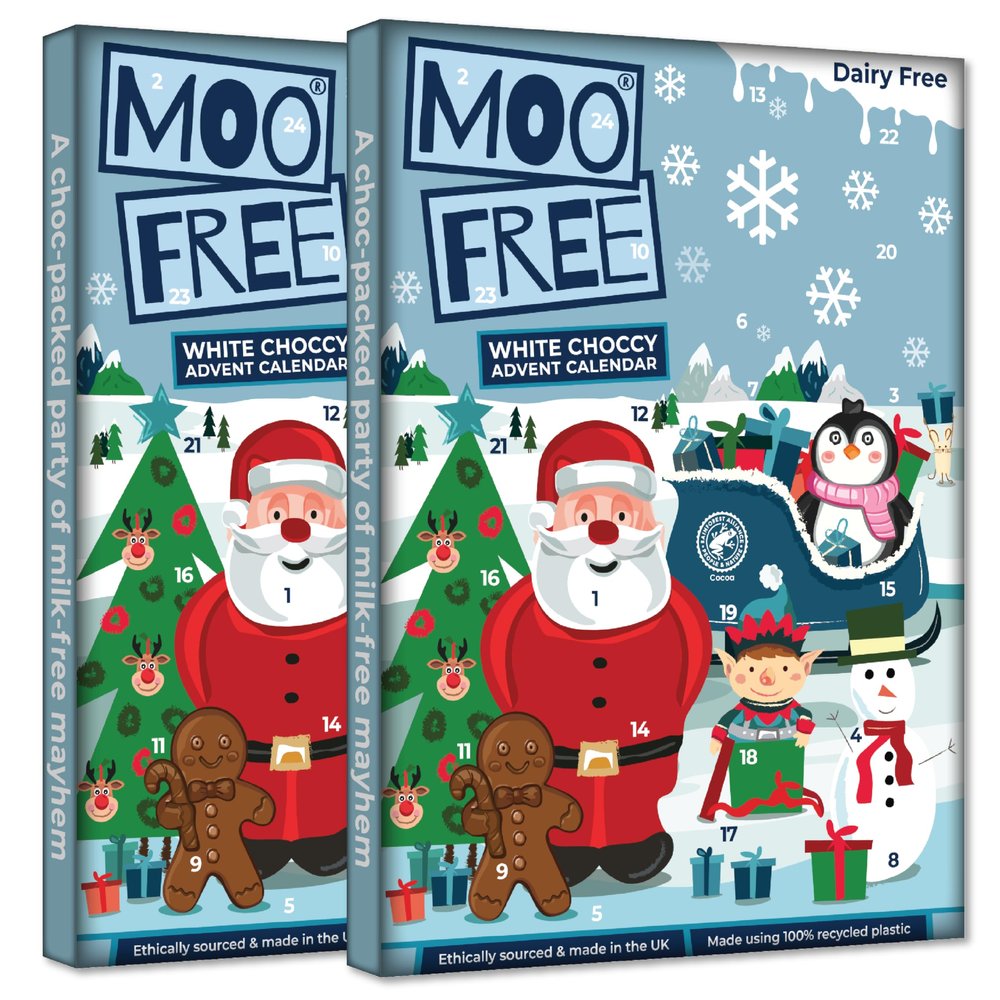 2 x Moo Free White Chocolate Alternative Advent Calendar 70g