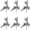 Anniversary House 144pcs Reindeer Plastic Cake Topper Picks Silver Bulk Christmas Cake Decorations, Christmas Cake Toppers, Yule Log Decorations, Traditional Non-Edible Decorations, F072S UK view 2