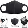 Boolavard 6 Pack Fashion Cloth Fabric Face Protection, Unisex Earloop Black Dust Reusable Washable view 2