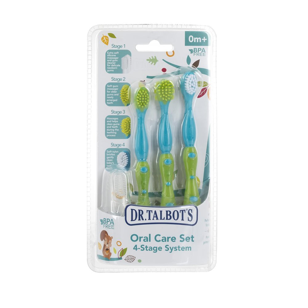 Oral Care Set, 4-Stage System, 0 m+, 4 Piece Set, Dr. Talbot's