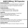 AAKG 600mg - 90 Capsules - L-Arginine Alpha Ketoglutarate - Nitric Oxide Pre Workout Booster Pump view 2