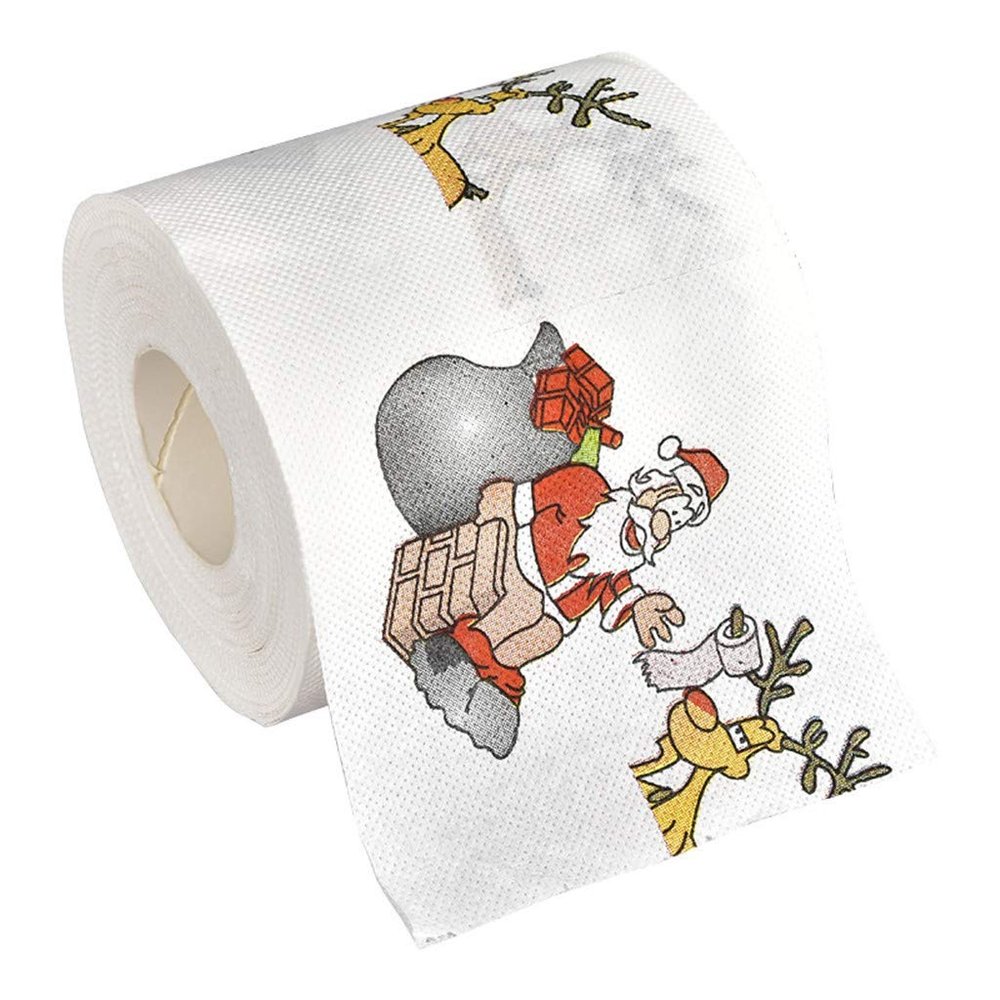 Christmas Roll Paper Napkin Pattern Colored Paper Creative Environmental Protection, Soft & Cleaning, Suitable for Parties, Dinners, Home & Office (1PC)