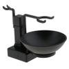 Amagogo Mens Shaving Brush Holder rack and Soap Cup Bowl Set Black view 1