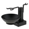 Amagogo Mens Shaving Brush Holder rack and Soap Cup Bowl Set Black view 3