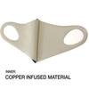 Basic Sense Copper Infused Washable Reusable plain Face Coverings Masks Made in South Korea (Teal Blue) view 3