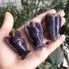 favoramulet 2 Inches Amethyst Crystal Pray Guardian Angel Statue, Carved Healing Peace Angel with Wing Figurine Pocket Stone view 3