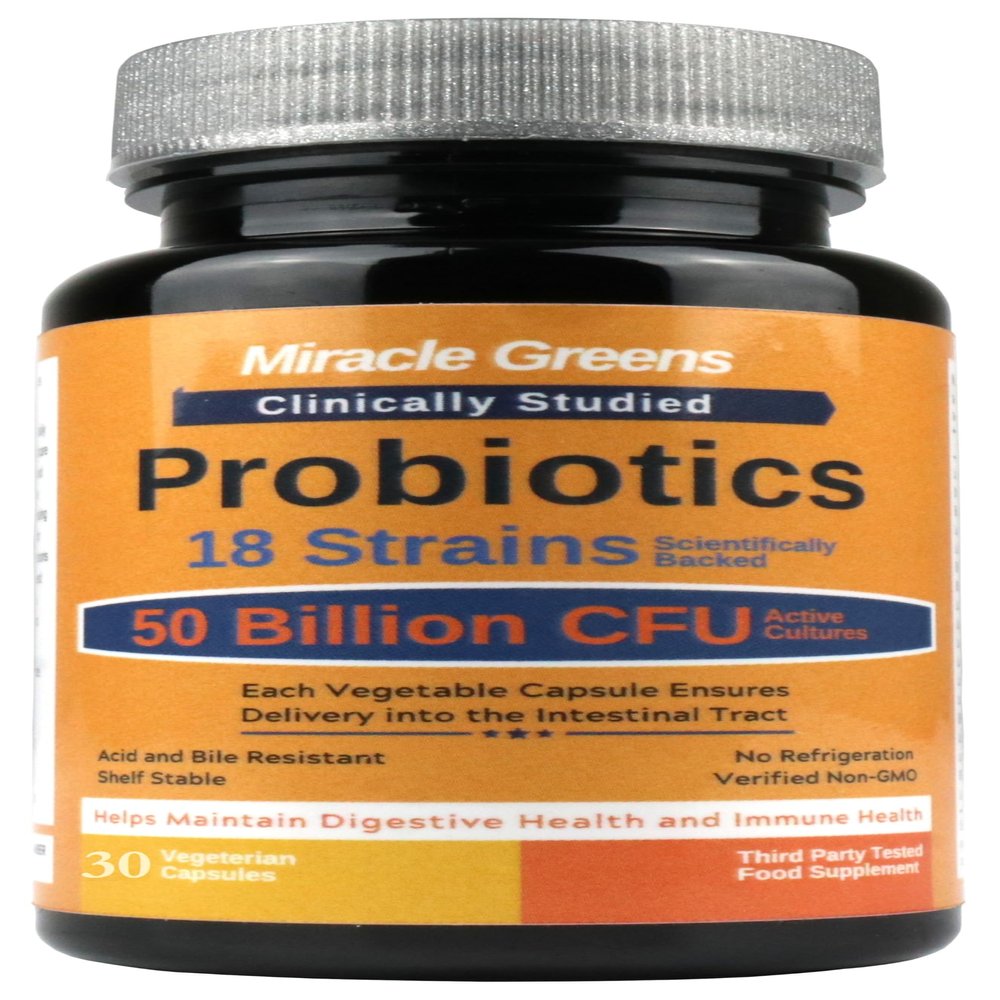 Powerful 50 Billion CFU Probiotics - 18 Strains, Stomach Acid Resistant, Shelf Stable | Highest Strength Bacterial Cultures Keeps Digestive System Healthy | 1 Month Supply - Made in UK