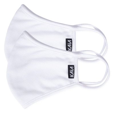 KAIA Face Covering | 2-Layer | Washable | Reusable | Breathable | Dust Filtration | Splash Resistant | Ideal for all outdoor activities such as Cycling & Running | White (2-pack, Medium)