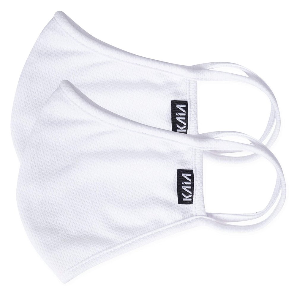 KAIA Face Covering | 2-Layer | Washable | Reusable | Breathable | Dust Filtration | Splash Resistant | Ideal for all outdoor activities such as Cycling & Running | White (2-pack, Medium)
