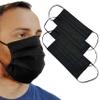 Lilind 3 Pack Face Masks, Comfortable Gift, Handmade in UK, Breathable Soft Cloth, Reusable and Washable Covering, 100% Cotton, 3x Plain Black view 1