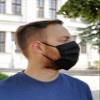 Lilind 3 Pack Face Masks, Comfortable Gift, Handmade in UK, Breathable Soft Cloth, Reusable and Washable Covering, 100% Cotton, 3x Plain Black view 3