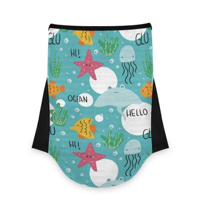AJINGA Face Coverings Bandana Ear Loops StylishSea Animals Ocean Women Neck Gaiters for Dust Wind Motorcycle Men