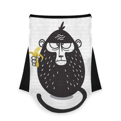 AJINGA Face Coverings Bandana Ear Loops StylishBlack Monkey Bananna Women Neck Gaiters for Dust Wind Motorcycle Men