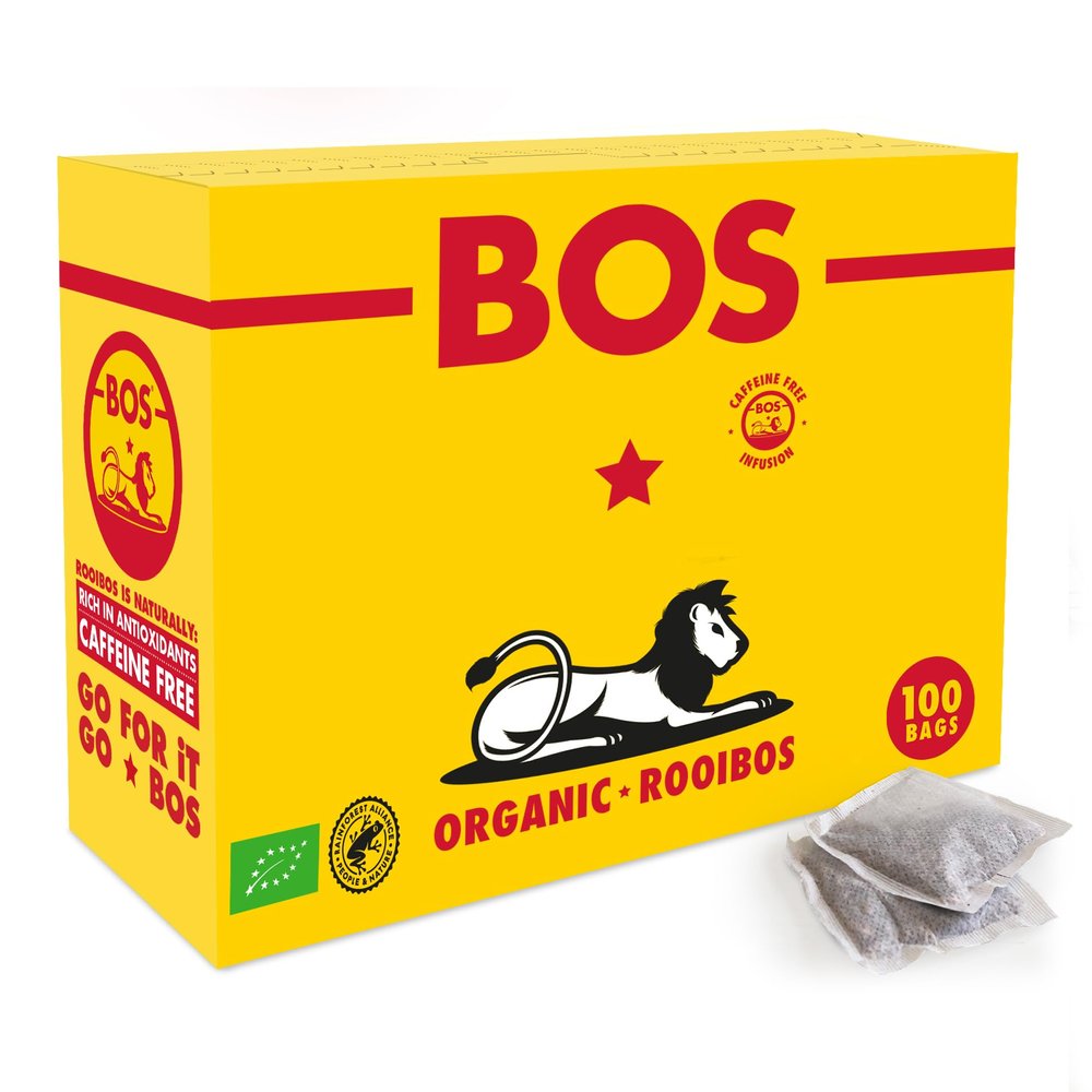 BOS Organic Rooibos Carton, Pure Caffeine Free Rooibos Tea For Daily Enjoyment 250 g, 100 Teabags (Pack of 1)