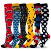 LEOSTEP 6 Pairs Compression Socks for Men & Women, Everyday Support for Travel, Work & Active Lifestyle, Comfortable Breathable Stockings Hiking Travel & Flight Socks view 1