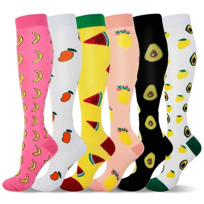 LEOSTEP 6 Pairs Compression Socks for Men & Women, Everyday Support for Travel, Work & Active Lifestyle, Comfortable Breathable Stockings Hiking Travel & Flight Socks