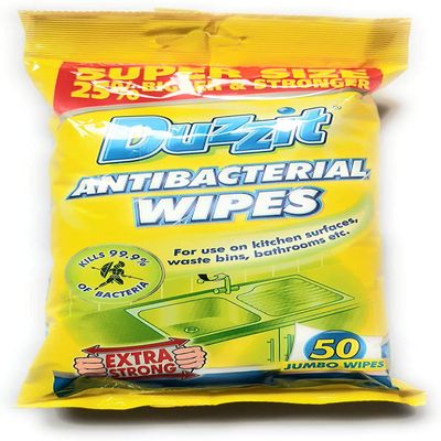 duzzit 151 3 x 25% EXTRA FREE, 50 Antibacterial Wipes, Kills Germs