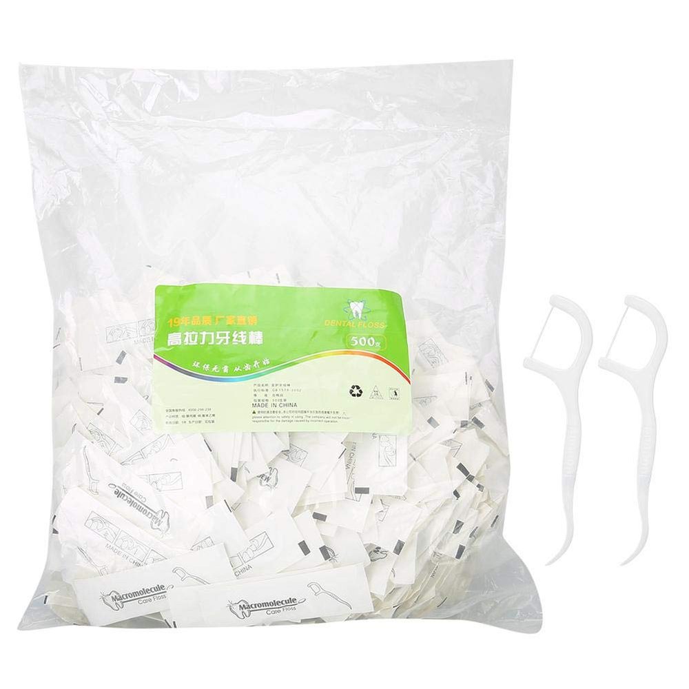 500pcs Floss Picks, Disposable Dental Flossers Travel Flossing Stick for Teeth Stain Removal