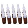 Bottle Empty Plastic Pump Sprayer Mist Nose Refillable Bottle for Saline Water Wash Applications Brown 15ml 10pcs view 1